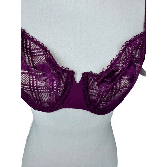 Simone Pérèle Victoire Sheer Demi In Syrah Women's Size 36E - Picture 16 of 16